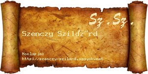 Szenczy Szilárd névjegykártya