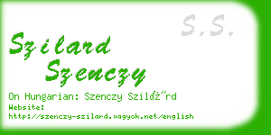 szilard szenczy business card